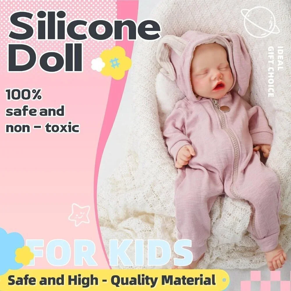 🆕17 Inch Realistic Reborn Baby Doll Silicone-Made & Lifelike Newborn Baby Girl